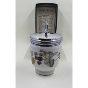 Royal Worcester Porcelain Large Egg Coddler Lavinia BlackBerries Original Box